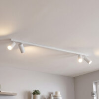 Deckenspot Weiß 4-flammig GU10 verstellbar 118 cm lang