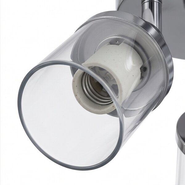 Spot de plafond salle de bain IP44 3-flamme G9 chrome clair verre