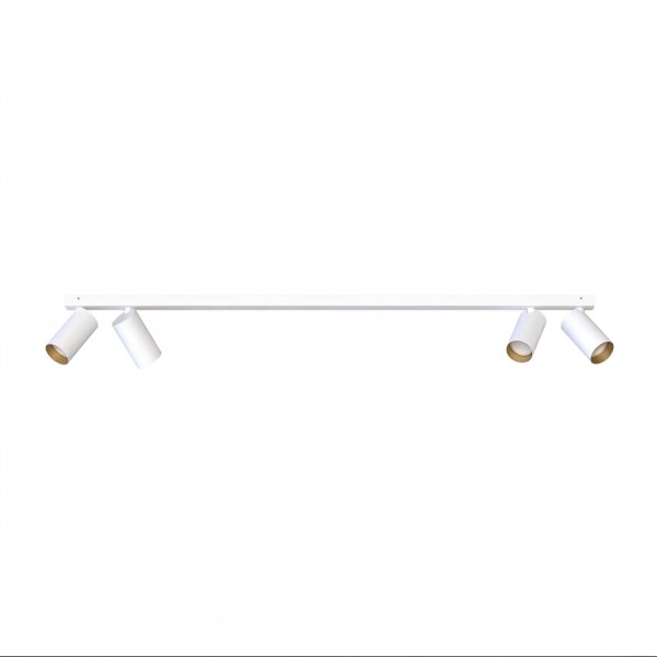 Projecteur de plafond 4-flamme GU10 en blanc or 118 cm apparent