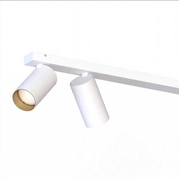 Projecteur de plafond 4-flamme GU10 en blanc or 118 cm apparent