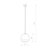 Suspension chrome E27 Ø 20 cm verre métal...