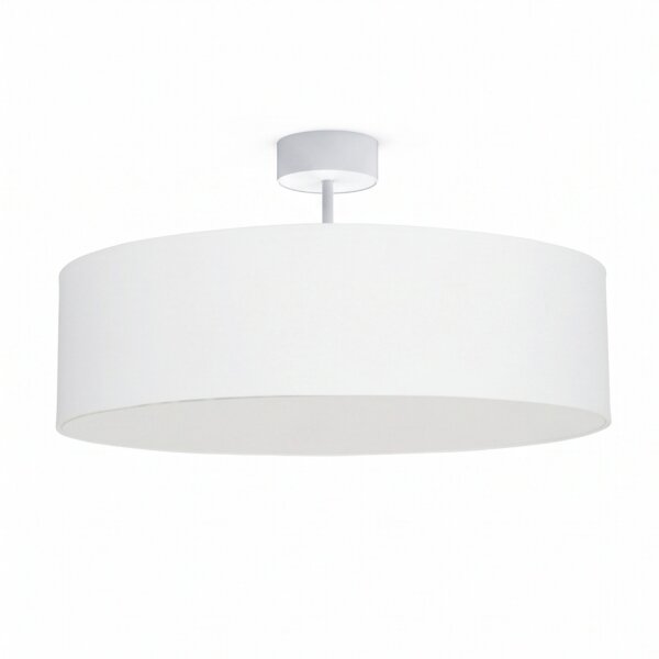 Plafonnier à faible éblouissement 3x E27 Ø 50 cm Blanc Abat-jour en tissu