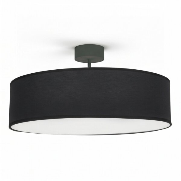 Plafonnier rond Ø 50 cm Tissu Abat-jour 3x E27 faible éblouissement