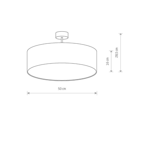Plafonnier rond Ø 50 cm Tissu Abat-jour 3x E27 faible éblouissement