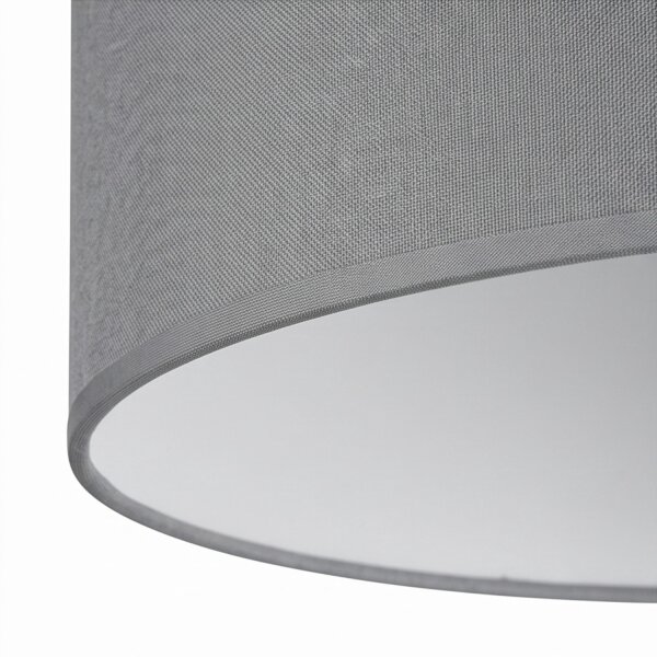 Plafonnier Tissu Ø 50 cm rond pour 3x E27 Gris Moderne