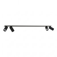 Deckenstrahler Unterputz 118 cm lang 4-flammig GU10 Schwarz