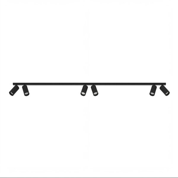Spot de plafond 6 flammes GU10 2 m de long XXL Noir Moderne