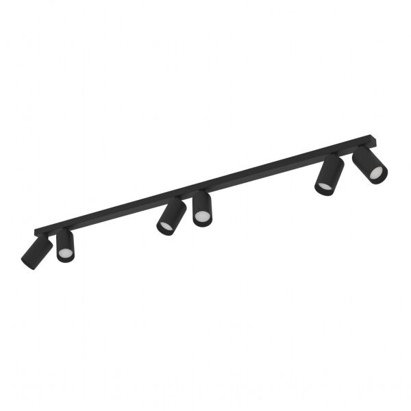 Spot de plafond 6 flammes GU10 2 m de long XXL Noir Moderne