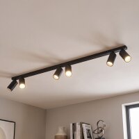 Spot de plafond 6 flammes GU10 2 m de long XXL Noir Moderne