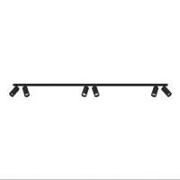 Spot de plafond 6 flammes GU10 2 m de long XXL Noir Moderne