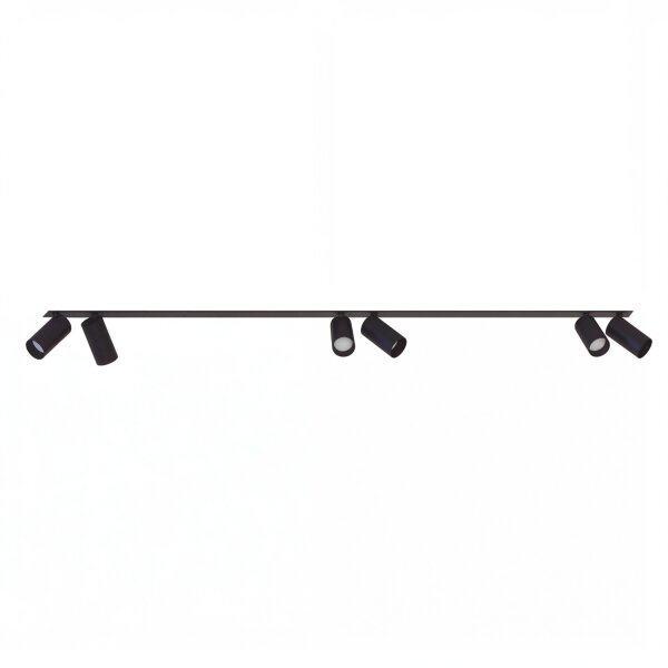 Spot de plafond encastré 2x 2m de long 6-flamme GU10 noir