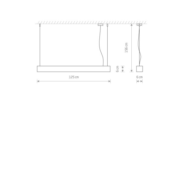 Hängelampe Weiß 3000 K 3200 lm T8 LED verstellbar B: 125 cm