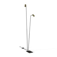 Stehlampe 2-flammig GU10 212-216 cm in Schwarz Messing