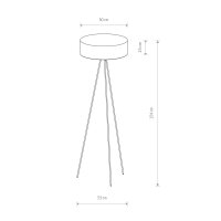 Lampadaire Noir 154 cm Moderne 3x E27 Interrupteur...
