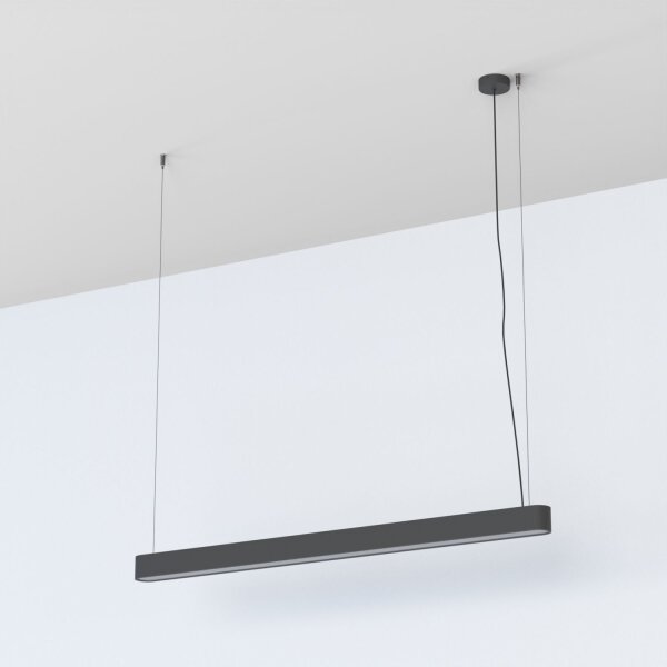 Pendelleuchte Grau T8 LED mit 3000 K warmweiß B: 125 cm lang