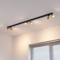 Deckenstrahler gro&szlig; 2 m lang 6-flammig GU10 Schwarz...