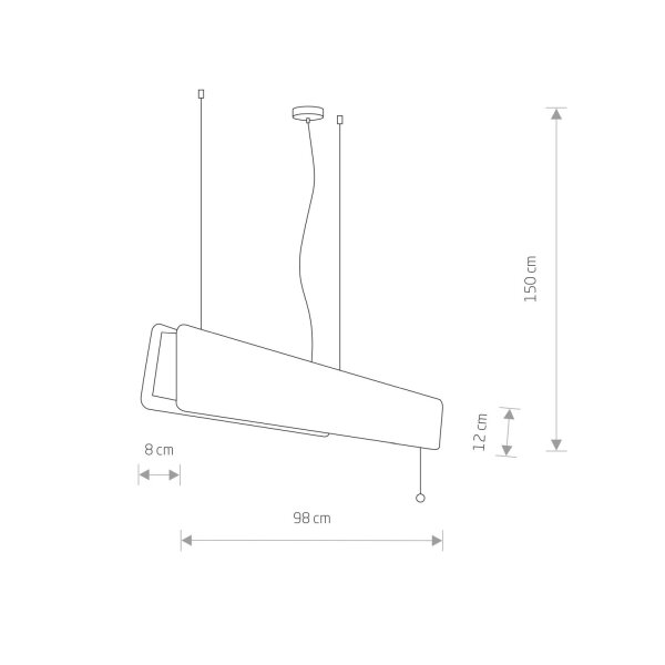 Lampe à suspendre bois métal incl. LED T8 3000 K 2300 lm