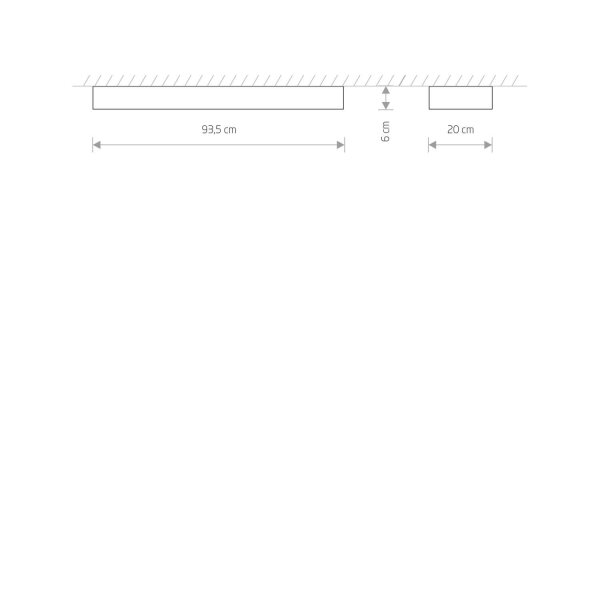 Plafonnier blanc 93,5 cm de long incl. LED T8 3000 K 2300 lm