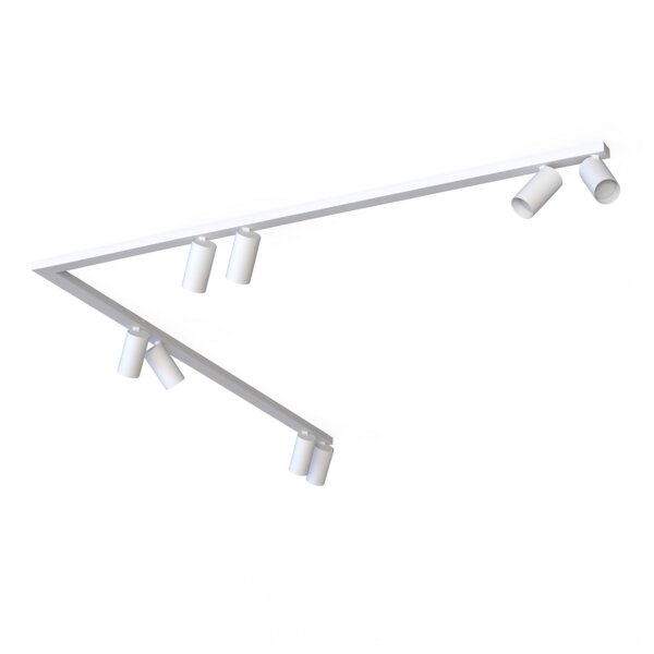 Deckenstrahler 8-flammig GU10 2x 1,5 m Weiß Metall verstellbar