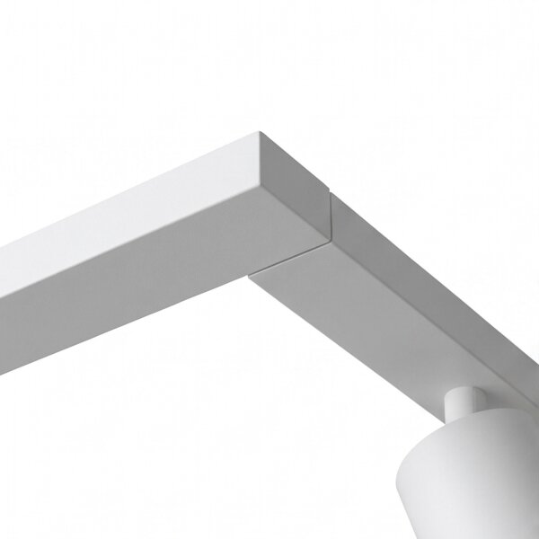 Deckenstrahler 8-flammig GU10 2x 1,5 m Weiß Metall verstellbar