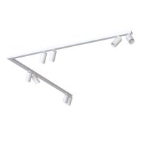 Deckenstrahler 8-flammig GU10 2x 1,5 m Weiß Metall...