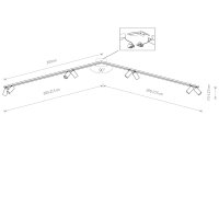 Deckenspot groß 2x 2 m 8-flammig Weiß GU10...