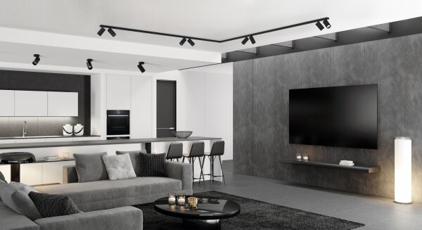 Spot de plafond noir 2x 2 m orientable 8x GU10