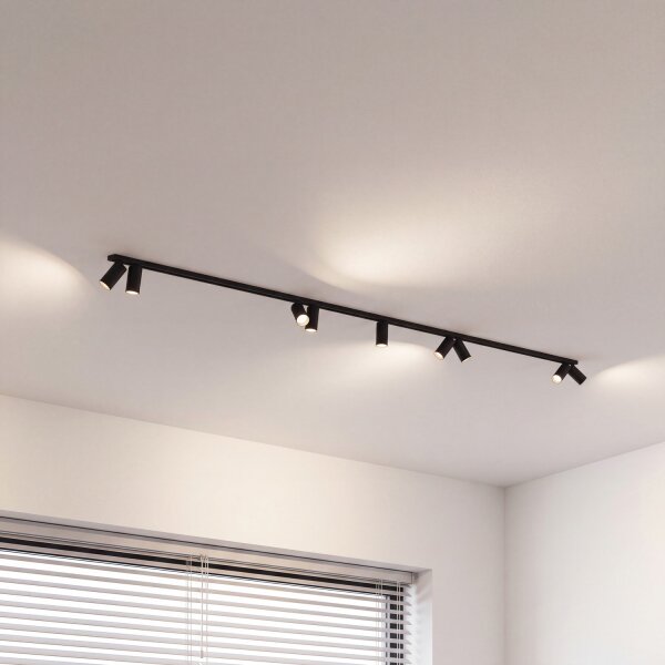 Grand spot de plafond 400 cm de long 8-flamme en noir or GU10