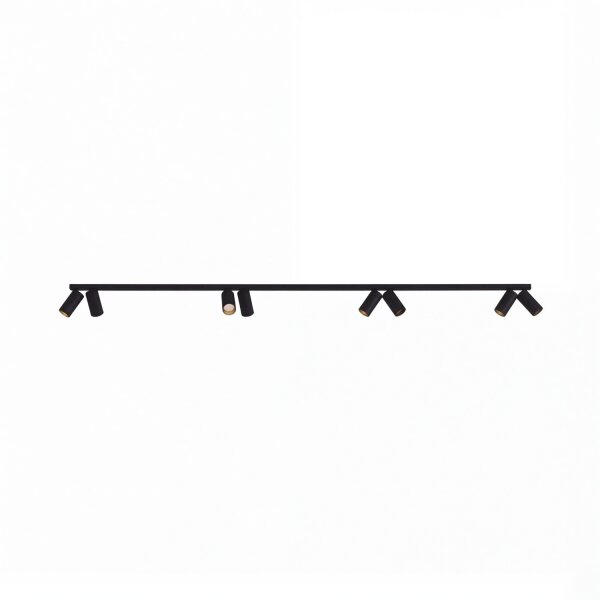 Grand spot de plafond 400 cm de long 8-flamme en noir or GU10