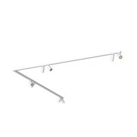 Deckenspot Wei&szlig; Gold 2x 2 m schwenkbar 8-flammig GU10