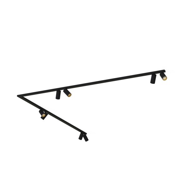 Spot de plafond ajustable 2x 2 m 8-flamme GU10 en noir or