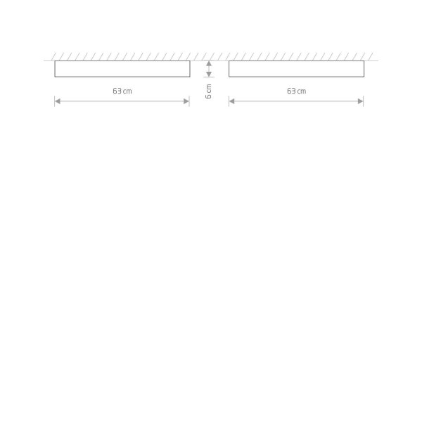 Deckenleuchte quadratisch B:63 cm inkl. T8 LED 3000 K 1700 lm