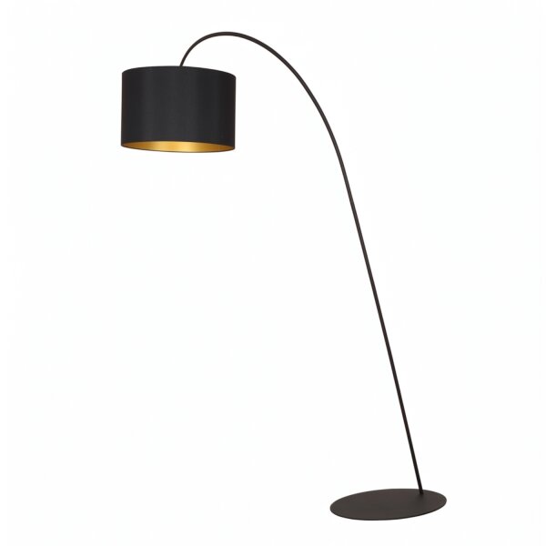 Bogenleuchte 205 cm in Schwarz Gold E27 Wohnzimmer