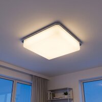 Plafonnier IP44 Chrome Blanc L : 25 cm carré 2x E27