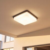 Deckenlampe eckig IP44 E27 Schwarz Weiß Modern B:...