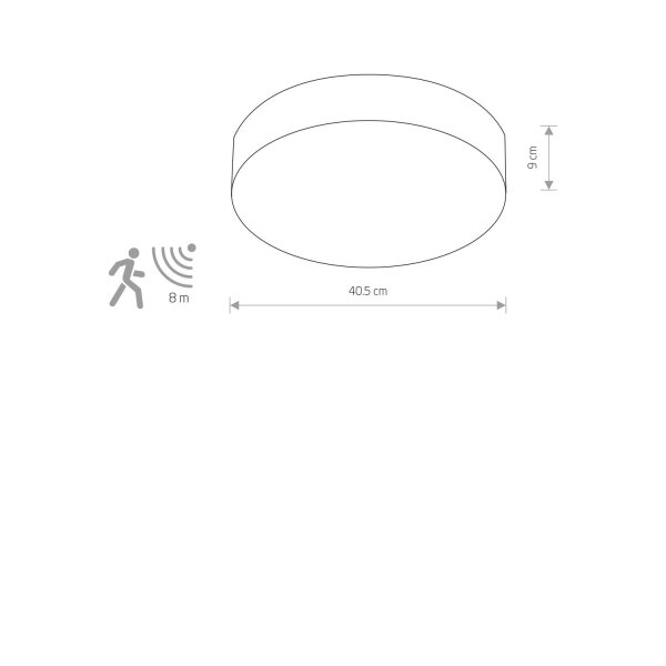 Plafonnier détecteur de mouvement blanc 3x E14 Ø 40,5 cm rond
