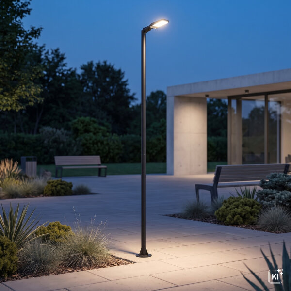 LED Wegeleuchte außen 392 cm hoch Schwarz 3000 K IP65