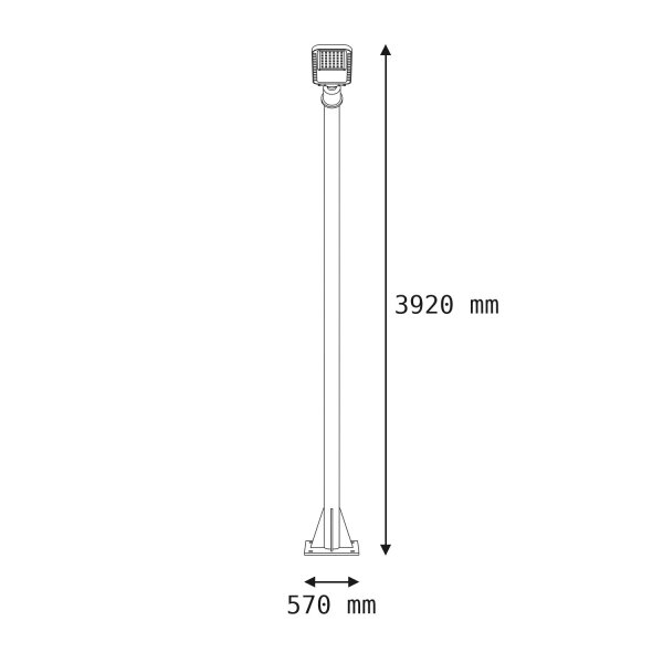 LED Wegeleuchte außen 392 cm hoch Schwarz 3000 K IP65