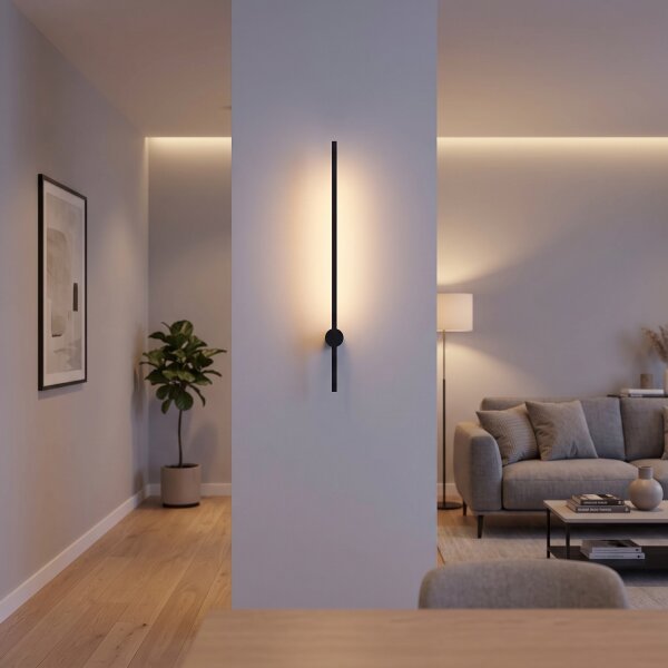LED Wandlampe Schwarz 3000 K 380 lm Aluminium indirekt