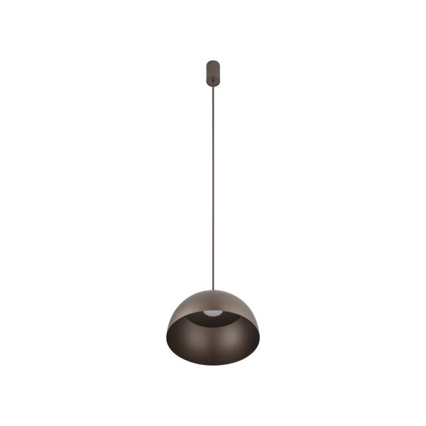 Suspension ronde Ø 33 cm brun mat métal GX53