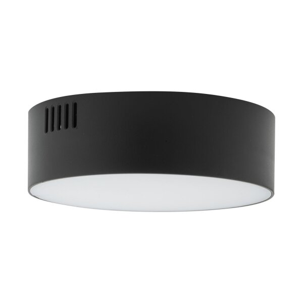 Plafonnier LED noir 3000 K blanc chaud faible éblouissement Ø 11 cm petit