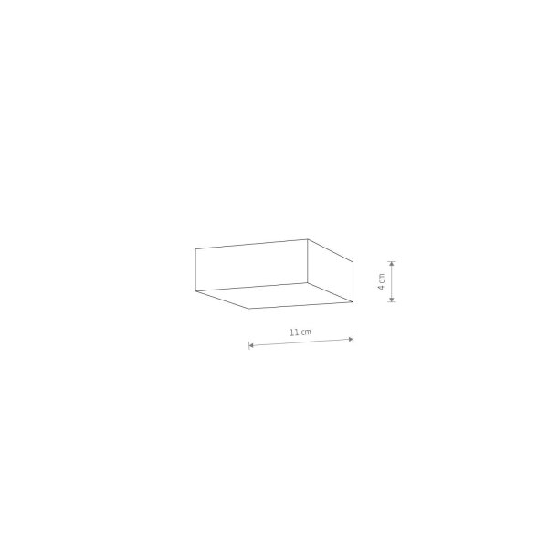 LED Plafonnier noir 3000 K L : 11 cm petit carré