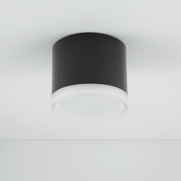 Kleiner Deckenspot Schwarz GX53 Ø 8,5 cm Aluminium Modern