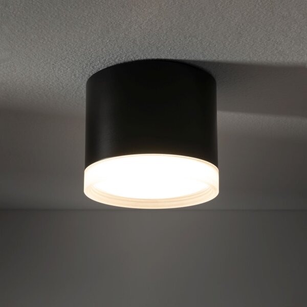 Kleiner Deckenspot Schwarz GX53 Ø 8,5 cm Aluminium Modern