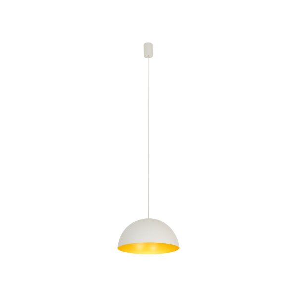 Pendelleuchte verstellbar rund Ø 33 cm Weiß Gold GX53 Metall