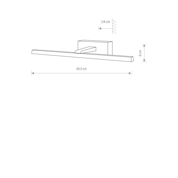 Bilderleuchte LED Chrom 45,5 cm lang warmweiß 3000 K