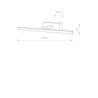 Lampe à tableau LED chrome 45,5 cm de long blanc...