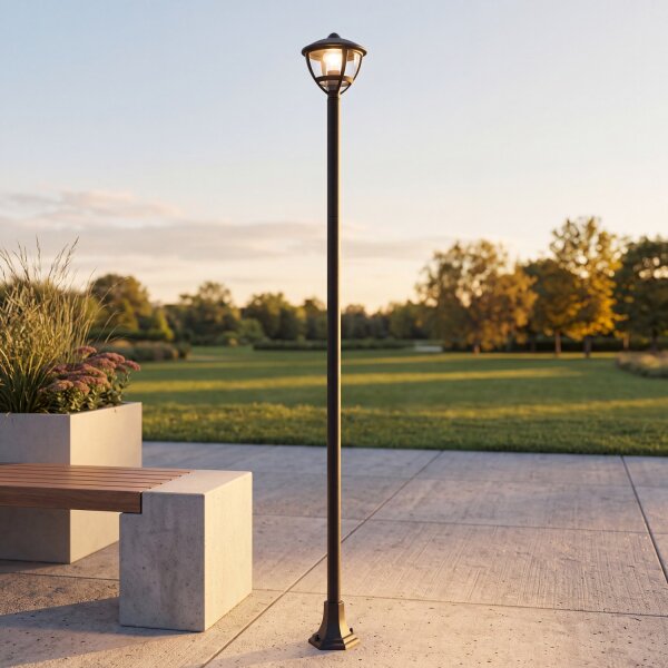 Lampe dextérieur IP44 Noir E27 200 cm Aluminium Moderne