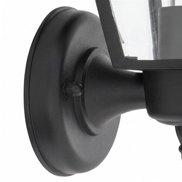 Applique murale extérieure IP44 noir E27 H : 26 cm Rustique