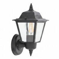 Wandleuchte au&szlig;en IP44 Schwarz E27 H: 26 cm Rustikal